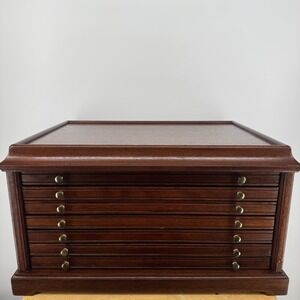 Vintage Coin Cabinet 6 Drawers (100 Coins/Medals)Handcrafted Mahogany GORGEOUS !